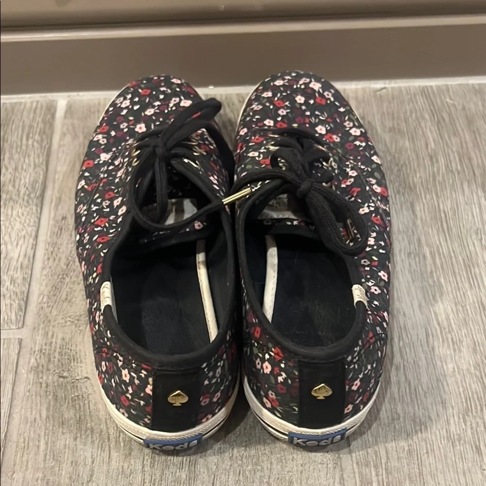 Kate Spade Keds Collaboration Floral Sneakers - Black and multicolor.    Size 7